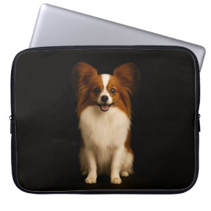 Black 4 Luxe Laptop Sleeve, Refined Papillon Laptop Sleeve
