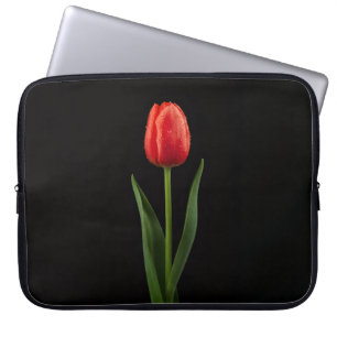 Black 4 Luxe Laptop Sleeve, Ruby Red Tulip Laptop Sleeve