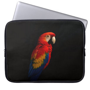 Black 4 Luxe Laptop Sleeve, Scarlet Parrot Sleeve