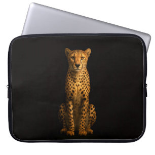 Black 4 Luxe Laptop Sleeve, Sleek Cheetah Laptop Sleeve