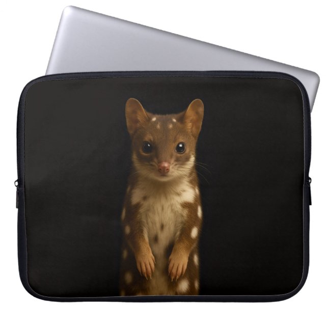 Black 4 Luxe Laptop Sleeve, Sweet Quoll Sleeve (Front)