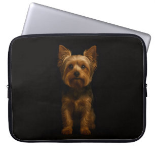 Black 4 Luxe Laptop Sleeve, Yorkshire Terrier Laptop Sleeve