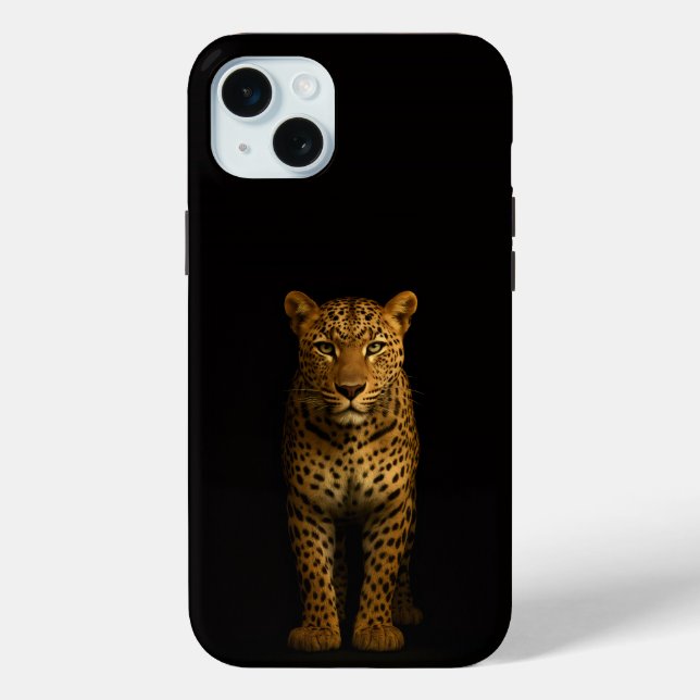 Black 4 Luxe, Majestic Leopard iPhone 15 Plus Case-Mate iPhone Case (Back)