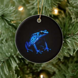 Black 4 Luxe Ornament with Black Blue Frog