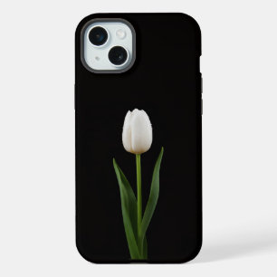 Black 4 Luxe, Pearl White Tulip iPhone 15 Plus Case