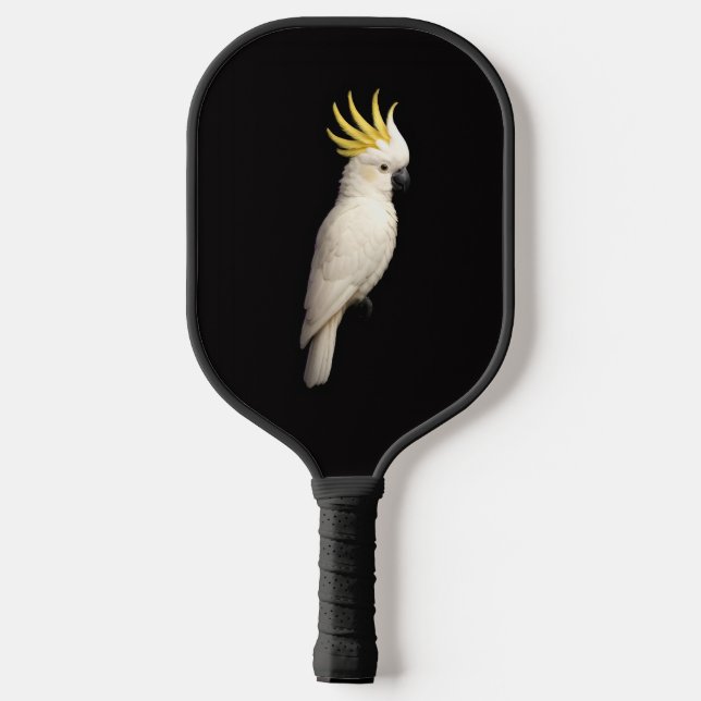 Black 4 Luxe Pickleball Paddle, Crested Cockatoo Pickleball Paddle (Back)