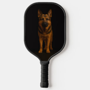 Black 4 Luxe Pickleball Paddle, German Shepherd Pickleball Paddle