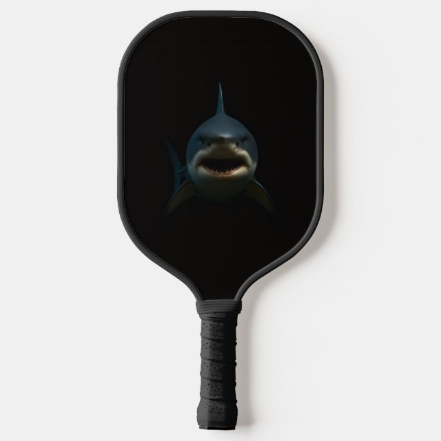 Black 4 Luxe Pickleball Paddle, Great White Shark Paddle (Back)