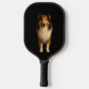 Black 4 Luxe Pickleball Paddle, Loyal Collie Dog Paddle