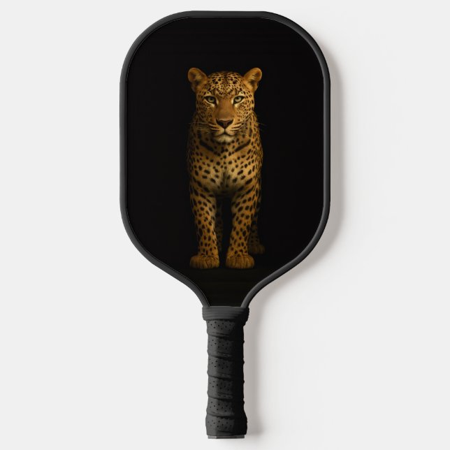 Black 4 Luxe Pickleball Paddle, Majestic Leopard Paddle (Front)