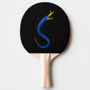Black 4 Luxe ping pong paddle, Blue Ribbon Eel Paddle