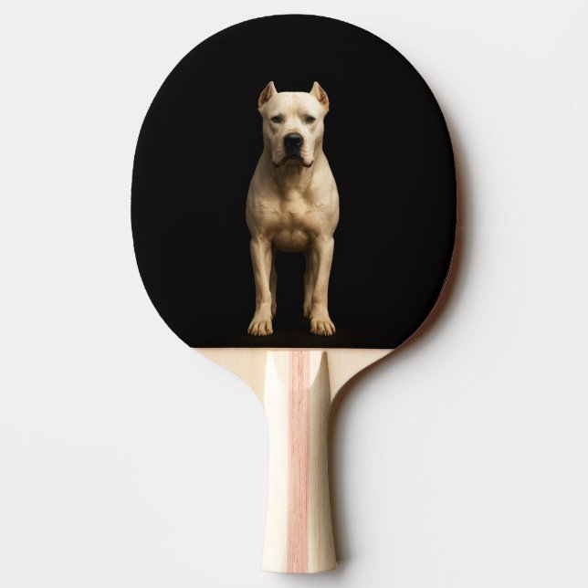 Black 4 Luxe ping pong paddle, Bold Dogo Argentino Paddle (Back)