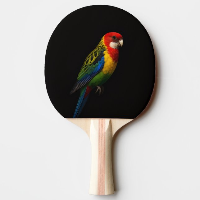 Black 4 Luxe ping pong paddle, Eastern Rosella Paddle (Back)