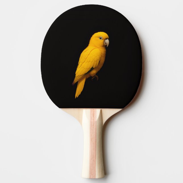Black 4 Luxe ping pong paddle, Golden Parakeet Paddle (Back)