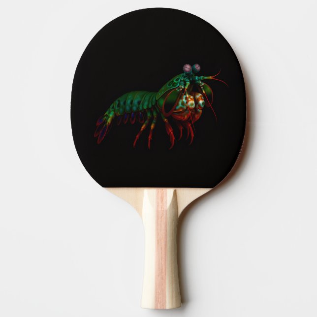 Black 4 Luxe ping pong paddle, Mantis Shrimp Ping Pong Paddle (Back)