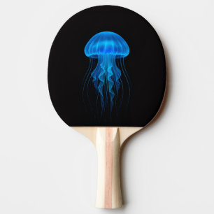 Black 4 Luxe ping pong paddle, Neon Blue Jellyfish Paddle