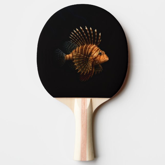 Black 4 Luxe ping pong paddle, Red Lionfish Paddle (Back)