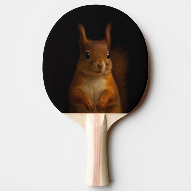 Black 4 Luxe ping pong paddle, Red Squirrel Paddle (Back)