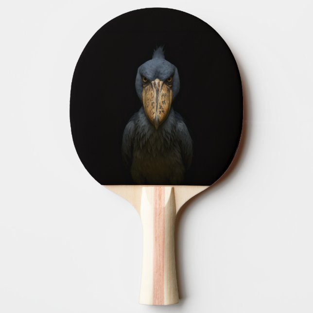 Black 4 Luxe ping pong paddle, Shoebill Bird Ping Pong Paddle (Back)