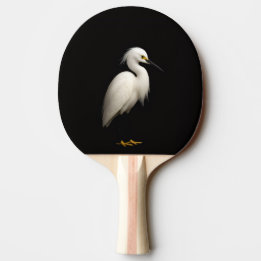 Black 4 Luxe ping pong paddle, Snowy Egret Paddle
