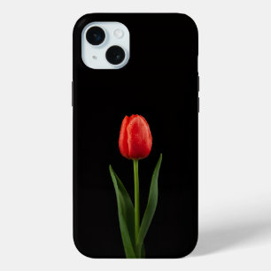 Black 4 Luxe, Ruby Red Tulip iPhone 15 Plus iPhone 15 Mini Case