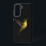 Black 4 Luxe Samsung Galaxy S21 Case, Flying Bird Samsung Galaxy Case<br><div class="desc">Add a touch of contemporary elegance to your everyday tech with our Black 4 Luxe Samsung Galaxy S21 Case featuring a flying bird in motion. Designed with meticulous attention to detail, this striking composition captures a vivid green and gold hummingbird suspended mid-flight against a deep black background. The minimalist contrast...</div>