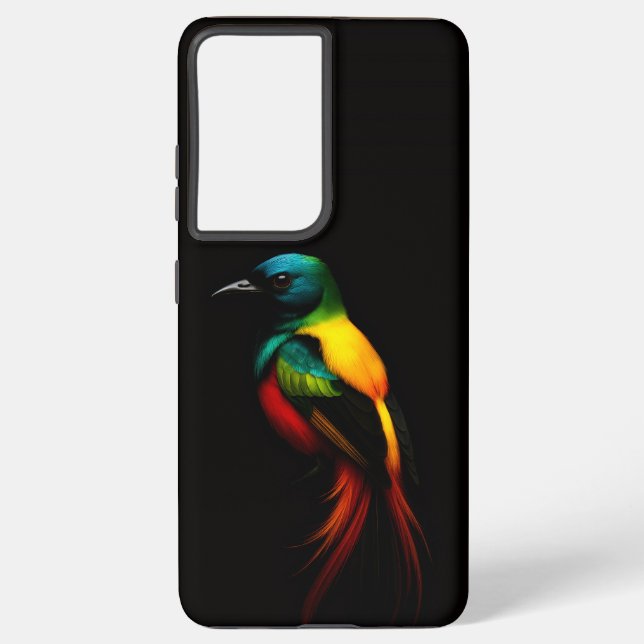 Black 4 Luxe Samsung Galaxy S21 Plus, Rainbow Bird S21+ Case (Back)