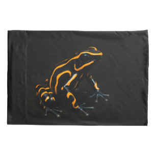 Black 4 Luxe Single Pillowcase, Black Orange Frog Pillowcase