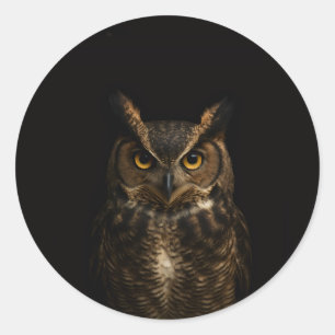Black 4 Luxe Sticker with Golden Eye Owl