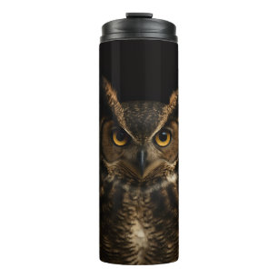 Black 4 Luxe Thermal Tumbler, Golden Eye Owl Tumbler
