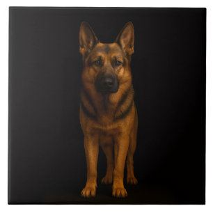 Black 4 Luxe Tile with German Shepherd