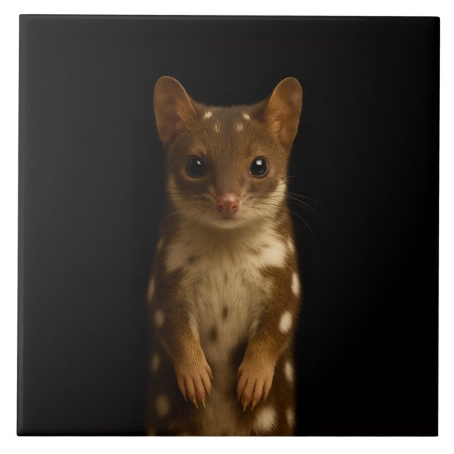 Black 4 Luxe Tile with Sweet Quoll (Front)