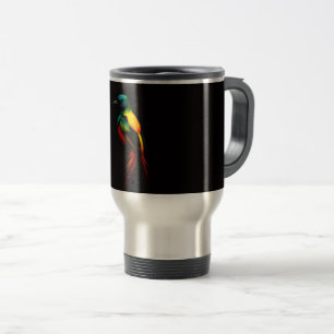 Black 4 Luxe Travel Mug with Rainbow Bird