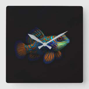Black 4 Luxe Wall Clock with Mandarin Dragonet
