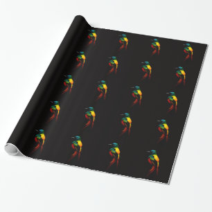 Black 4 Luxe wrapping paper Rainbow Tropical Bird
