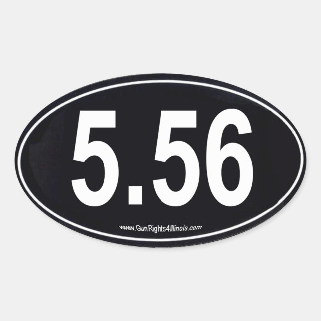 Black 5.56 Marathon Type Oval sticker (Front)