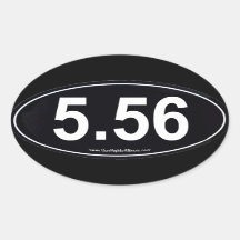 Black 5.56 Marathon Type Oval sticker
