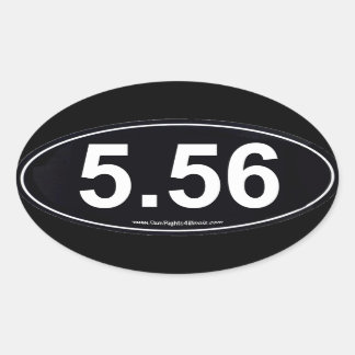 Black 5.56 Marathon Type Oval sticker