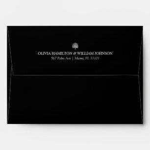 Black 5x7 Minimalist Wedding Envelope