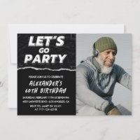 Black 60th birthday invitations Men Photo