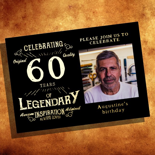 Black 60th Birthday Vintage Gold (Creator Uploaded)