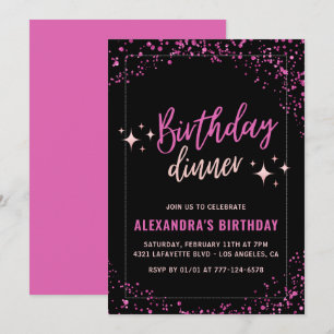 Black 70th birthday invitations Birthday dinner