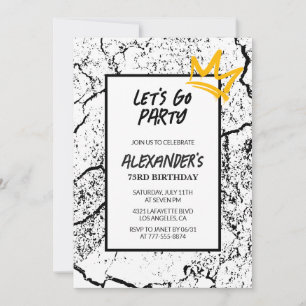 Black 73rd birthday invitation Men Hip Hop