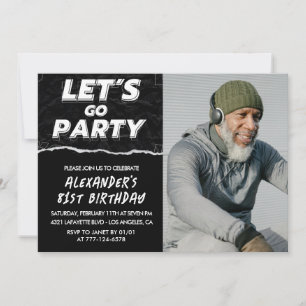 Black 81st birthday invitations Men Photo