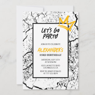 Black 83rd birthday invitation Men Hip Hop modern