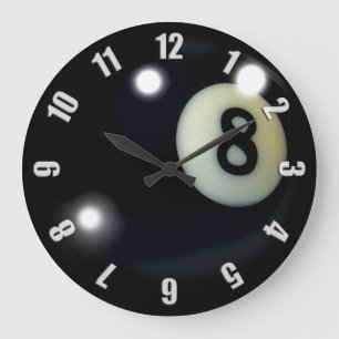 Black 8-Ball Game Clock Design