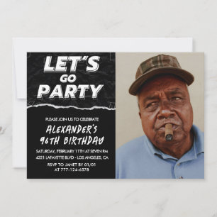 Black 96th birthday invitations Men Photo