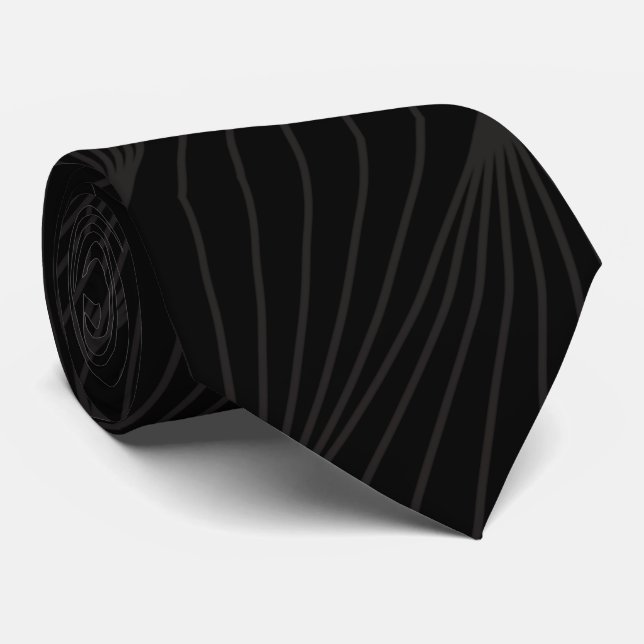Black Abstract Classic Tie (Rolled)