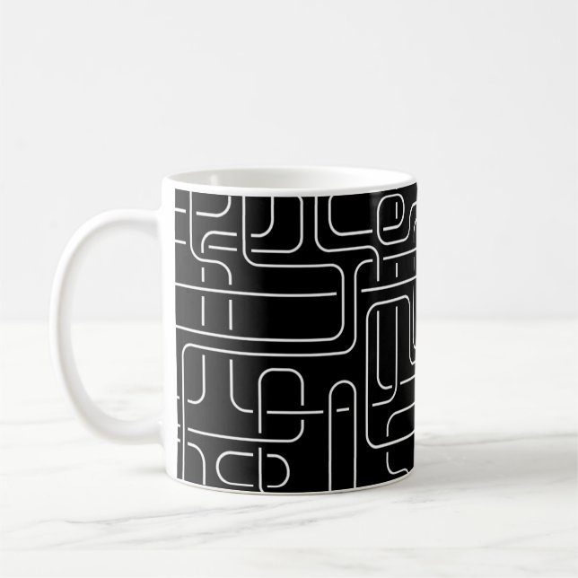 Black Abstract  Coffee Mug (Left)