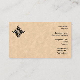 Black Abstract Design on Parchment Effect Pattern Business Card
